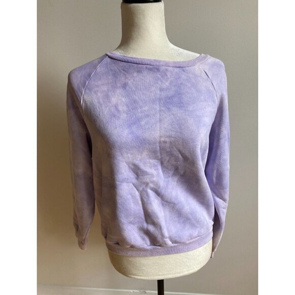 NILI Lotan Women Purple Tie Dye Sweatshirt Pullover Size Small Cropped - Picture 6 of 9